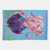 Iris Gekaarde Waterverf Vloeiende bloem Theedoek (Horizontaal)