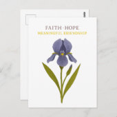 Iris - Geloof, hoop, betekenisvolle vriendschap Briefkaart (Voorkant / Achterkant)