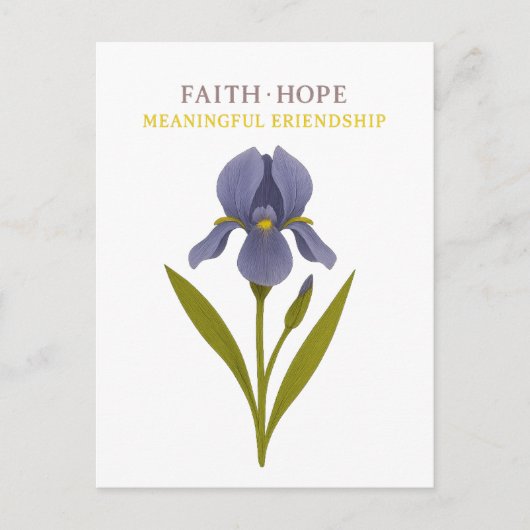 Iris - Geloof, hoop, betekenisvolle vriendschap Briefkaart (Voorkant)