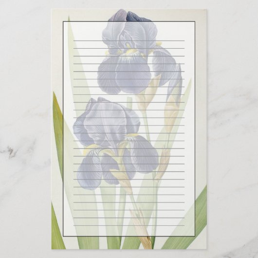 Iris Germanica uit "Les Liliacees", 1805 Briefpapier (Voorkant)