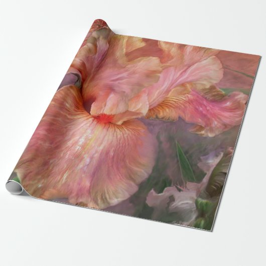 Iris-godin van voorjaarskistof cadeaupapier (Uitgerold)