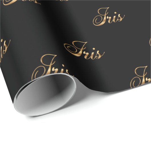 Iris gold Design Lettering Geschenkpapier Cadeaupapier (Rol Hoek)