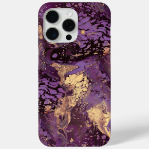 Iris Gold Ink Swirl: iPhone 15 Pro Max Hoesje
