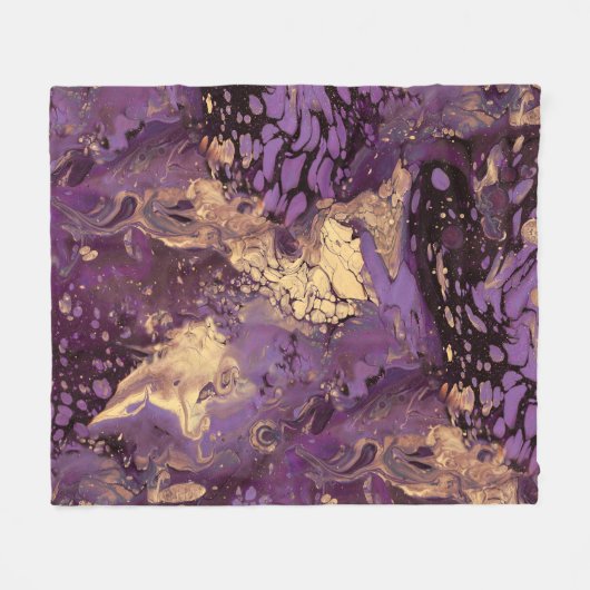 Iris Gold Ink Swirl: Fleece Deken (Voorkant (Horizontaal))