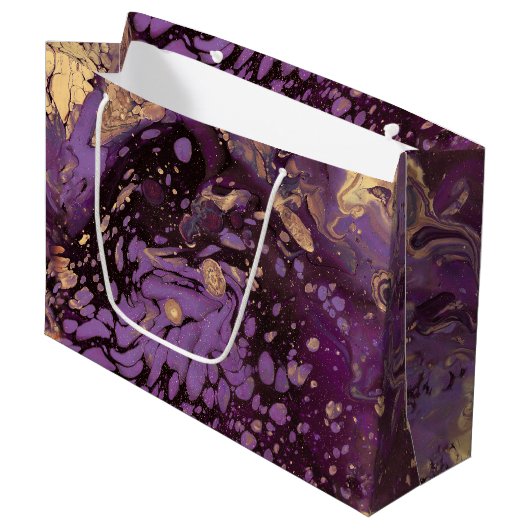 Iris Gold Ink Swirl: Groot Cadeauzakje (Voorkant Gekanteld)