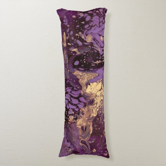 Iris Gold Ink Swirl: Lichaamskussen (Voorkant Verticaal)