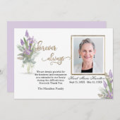 Iris - Gold Sympathie Hartelijk dank voor uw perso Bedankkaart (Voorkant / Achterkant)