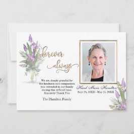 Iris - Gold Sympathie Hartelijk dank voor uw perso Bedankkaart