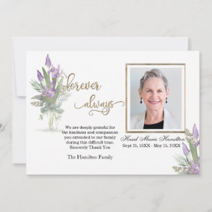 Iris - Gold Sympathie Hartelijk dank voor uw perso Bedankkaart