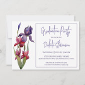 Iris Graduation Party | Violet Paars roze ventiel Kaart (Voorkant)