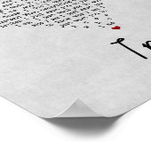 Iris Grey Heart Song Lyric Wall Art afdrukken Poster (Hoek)