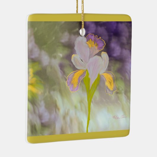 Iris hangende schat (Pear Green) Keramisch Ornament (Rechts)