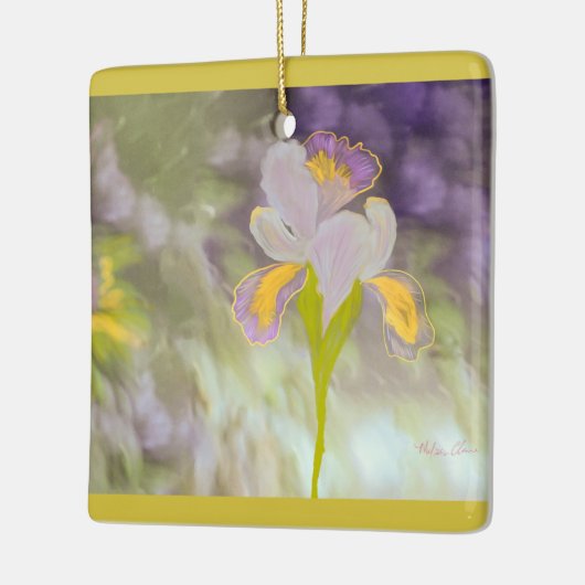 Iris hangende schat (Pear Green) Keramisch Ornament (Links)