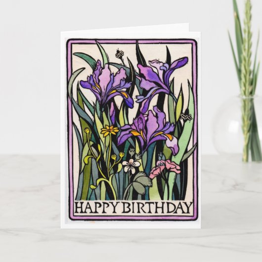 Iris Happy Birthday-kaart Kaart (Voorkant)