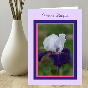 Iris Happy Easter in Italian Buona Pasqua Feestdagen Kaart