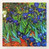 Iris, het beroemde bloemenschilderij van Van Gogh Glazen Onderzetter (Voorkant)