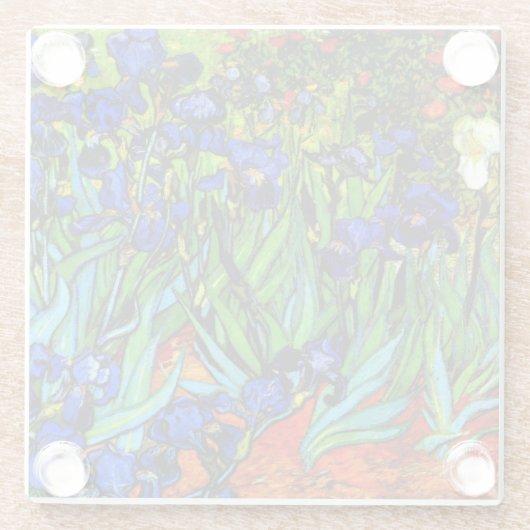 Iris, het beroemde bloemenschilderij van Van Gogh Glazen Onderzetter (Achterkant)