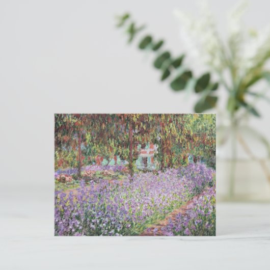 Iris in de tuin van Monet Briefkaart (Staand voorkant)