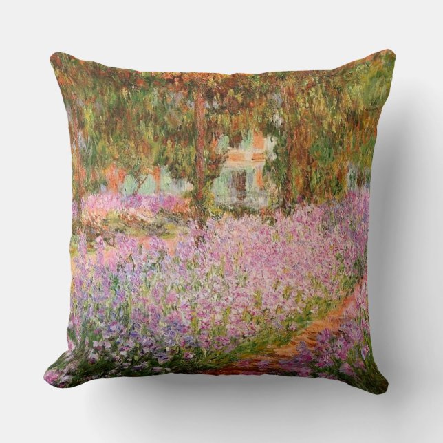 Iris in de tuin van Monet Kussen (Voorkant)