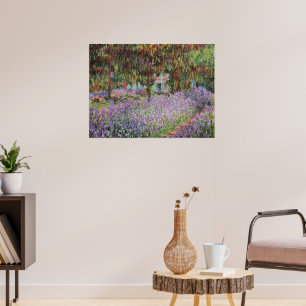 Iris in de tuin van Monet Poster