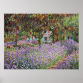 Iris in de tuin van Monet Poster (Voorkant)