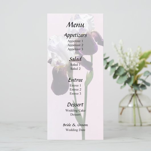Iris in liefde menu (Staand voorkant)
