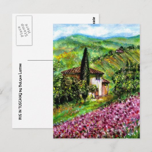 IRIS IN TUSCANY LANDSCAPE BRIEFKAART (Voorkant / Achterkant)