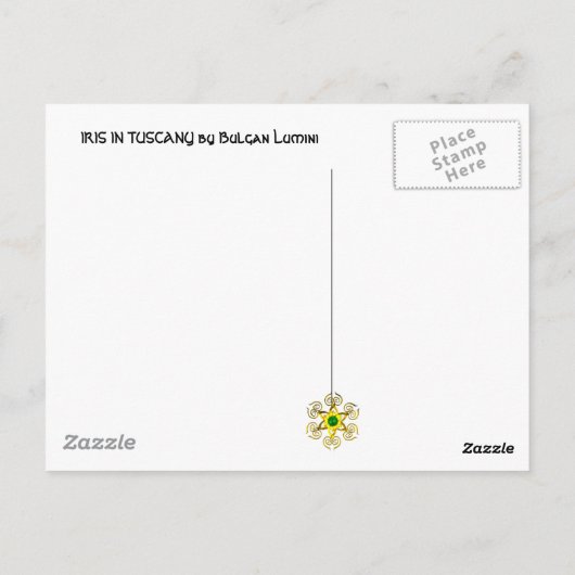 IRIS IN TUSCANY LANDSCAPE BRIEFKAART (Achterkant)