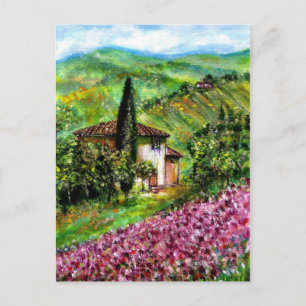 IRIS IN TUSCANY LANDSCAPE BRIEFKAART
