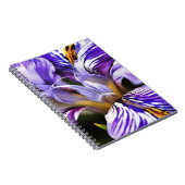 Iris in Violet Lila en Paarse botanische kunst Notitieboek (Rechterzijde)