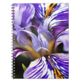 Iris in Violet Lila en Paarse botanische kunst Notitieboek (Voorkant)