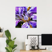 Iris in Violet Lila en Paarse botanische kunst Poster (Thuiskantoor)