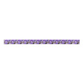 Iris in Violet Lila en Paarse botanische kunst Satijnen Lint (Voorkant)