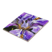 Iris in Violet Lila en Paarse botanische kunst Tegeltje (Zijkant)