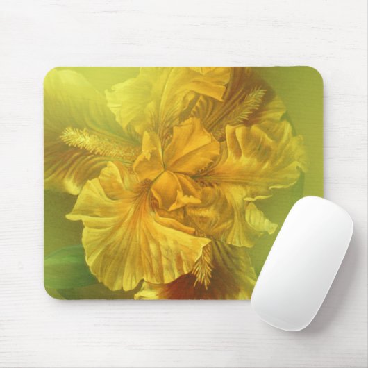 Iris innerlijke schoonheid (warm geel) muismat (Met muis)