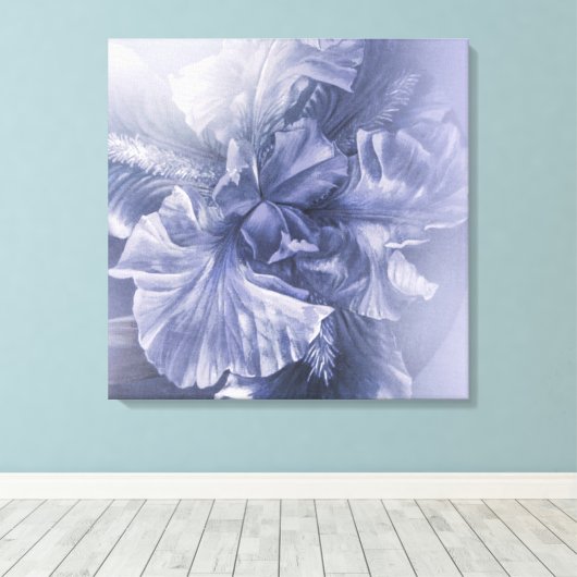 Iris innerlijke schoonheidsdag zilverkleurige tint canvas afdruk (Insitu (Houten vloer))