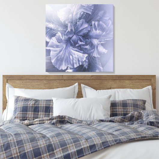 Iris innerlijke schoonheidsdag zilverkleurige tint canvas afdruk (Insitu (Slaapkamer))