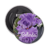 Iris Iriser Paarse Flower Floral Lavender Button Flesopener (Voorkant)