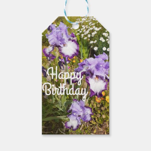 Iris Iriser Paarse Flower Floral Lavender Cadeaulabel (Voorkant)