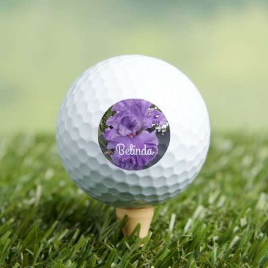 Iris Iriser Paarse Flower Floral Lavender Golfballen (Insitu Shirt)