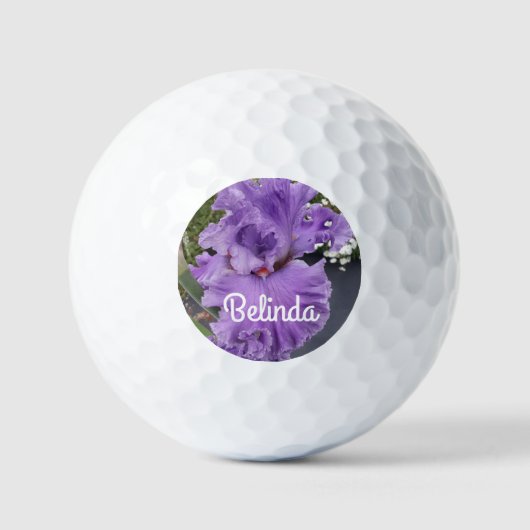 Iris Iriser Paarse Flower Floral Lavender Golfballen (Voorkant)