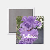 Iris Iriser Paarse Flower Floral Lavender Magneet (Voorkant / Achterkant)
