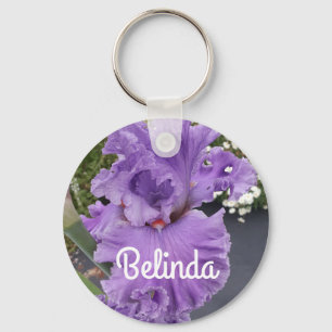 Iris Iriser Paarse Flower Floral Lavender Sleutelhanger