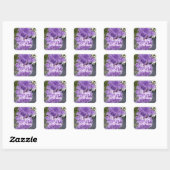Iris Iriser Paarse Flower Floral Lavender Vierkante Sticker (Vel)