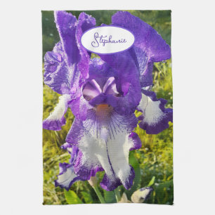 Iris irises bloemenbloemen Cottage Garden Verjaard Theedoek