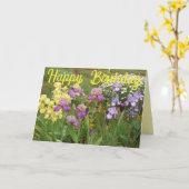 Iris irises floral Flowers Cottage Garden Kaart (Gele Bloem)