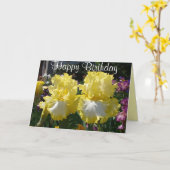 Iris irises floral Flowers Yellow Beared Flower C Kaart (Gele Bloem)