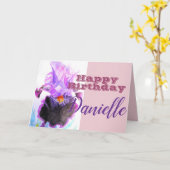 Iris Irises Flower Happy Birthday Womans Name Card Kaart (Gele Bloem)