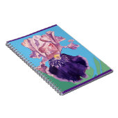 Iris irises Glorious Paarse Flower Waterverf Art Notitieboek (Rechterzijde)