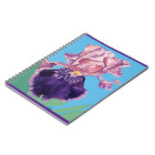 Iris irises Glorious Paarse Flower Waterverf Art Notitieboek (Linkerzijde)